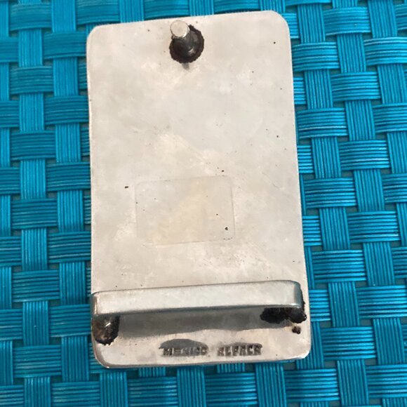 Vintage Silver Tone Abalone Stone Inlay Belt Buckle Mexico - Picture 9 of 9